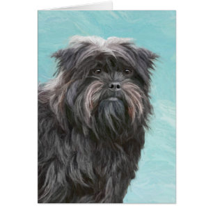 Affenpinscher Painting - Cute Original Hund Art Hälsningskort