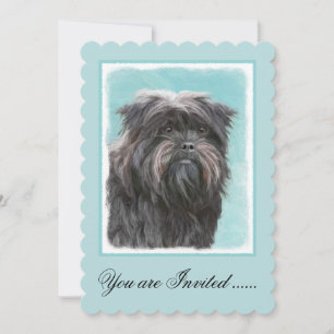 Affenpinscher Painting - Cute Original Hund Art Inbjudningar