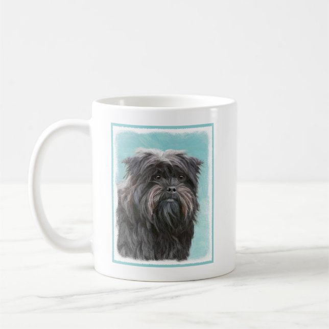 Affenpinscher Painting - Cute Original Hund Art Kaffemugg (Vänster)
