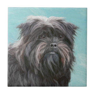 Affenpinscher Painting - Cute Original Hund Art Kakelplatta
