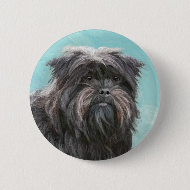 Affenpinscher Painting - Cute Original Hund Art Knapp (Framsida)