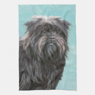 Affenpinscher Painting - Cute Original Hund Art Kökshandduk
