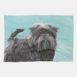 Affenpinscher Painting - Cute Original Hund Art Kökshandduk
