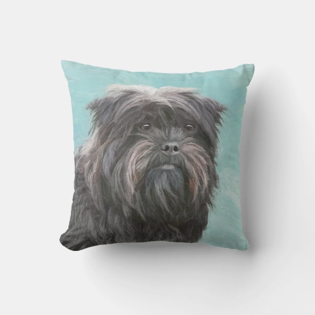 Affenpinscher Painting - Cute Original Hund Art Kudde (Framsida)