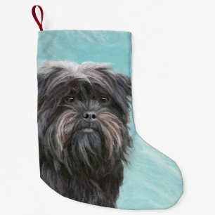 Affenpinscher Painting - Cute Original Hund Art Liten Julstrumpa