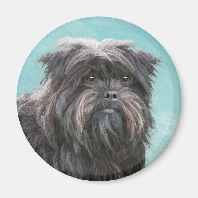 Affenpinscher Painting - Cute Original Hund Art Magnet (Framsidan)