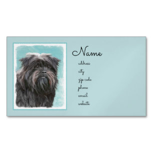 Affenpinscher Painting - Cute Original Hund Art Magnetiska Visitkort