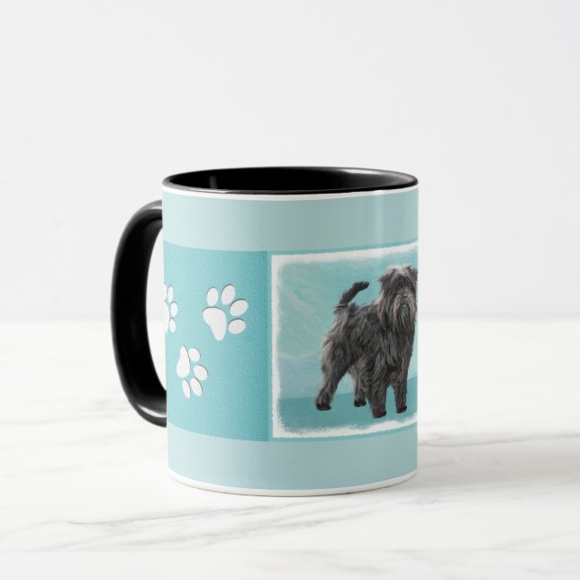 Affenpinscher Painting - Cute Original Hund Art Mugg (Framsida vänster)