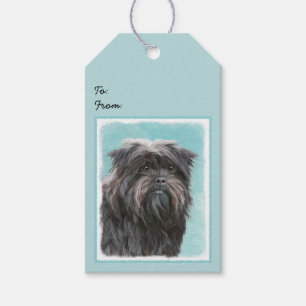 Affenpinscher Painting - Cute Original Hund Art Presentetikett