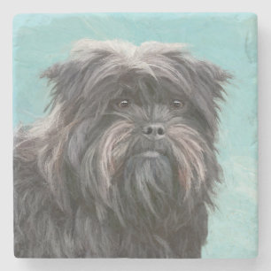 Affenpinscher Painting - Cute Original Hund Art Stenunderlägg