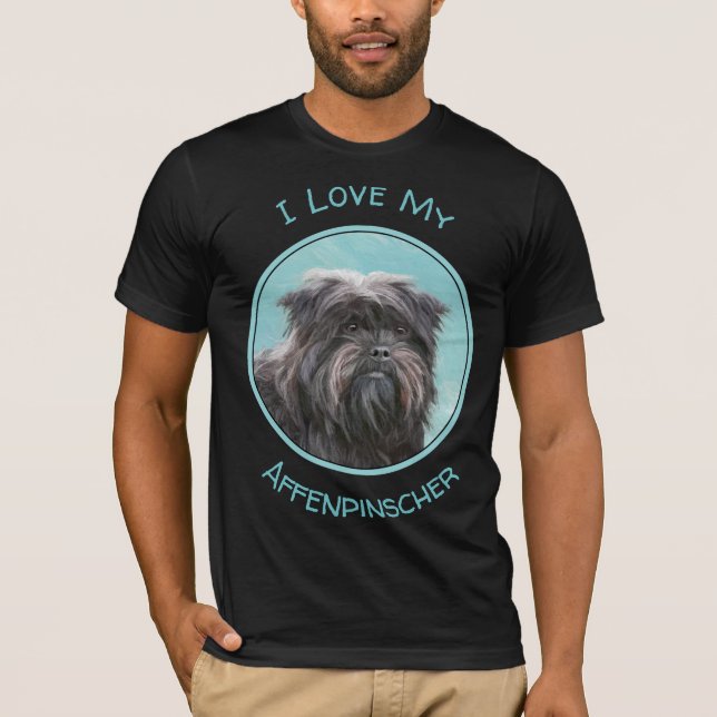 Affenpinscher Painting - Cute Original Hund Art T Shirt (Framsida)
