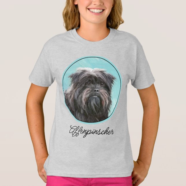 Affenpinscher Painting - Cute Original Hund Art T- T Shirt (Framsida)