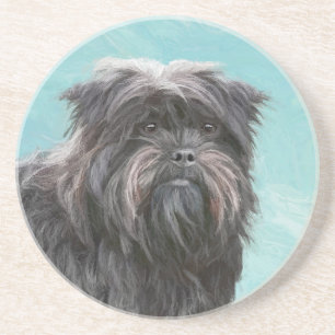 Affenpinscher Painting - Cute Original Hund Art Underlägg