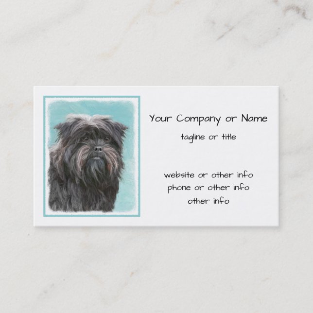 Affenpinscher Painting - Cute Original Hund Art Visitkort (Framsida)