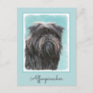 Affenpinscher Painting - Cute Original Hund Art Vykort