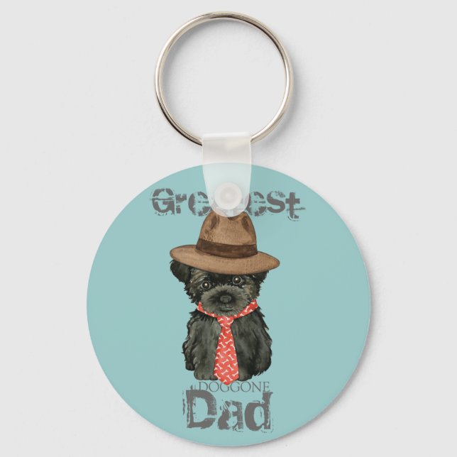 Affenpinscher Pappa Nyckelring (Framsida)