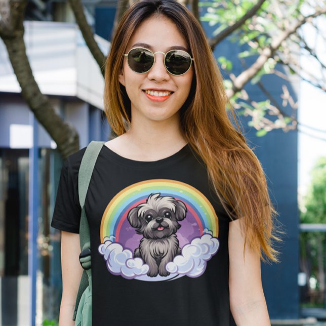 Affenpinscher Rainbow Cute Kawaii Puppy Hund Art T Shirt (Affenpinscher cute rainbow puppy dog t-shirt)