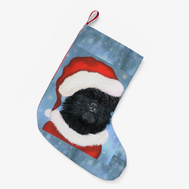 Affenpinscher Santa Liten Julstrumpa (Framsidan (Hängande))
