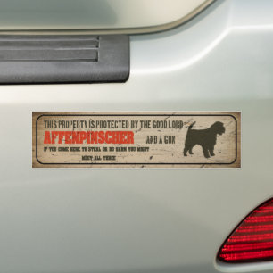 Affenpinscher Silhouette Funny Guard Hund Warning Bildekal