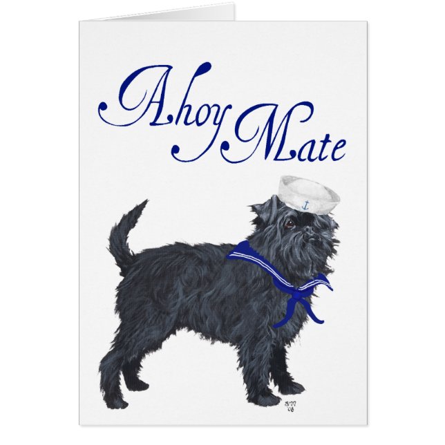 Affenpinscher Sjöman Hälsningskort (Framsidan)