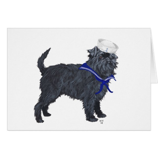 Affenpinscher Sjöman Hälsningskort (Framsidan Horizontal)