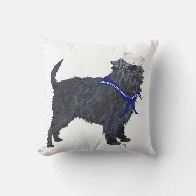 Affenpinscher Sjöman Kudde (Framsida)