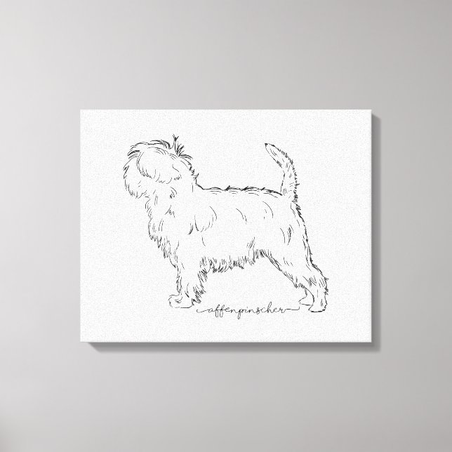 Affenpinscher sketch canvastryck (Framsida)