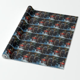 Affenpinscher Snöig slädfärd juldekoration Presentpapper