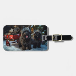 Affenpinscher Snowy Sleigh Ride Juldekretet Bagagebricka