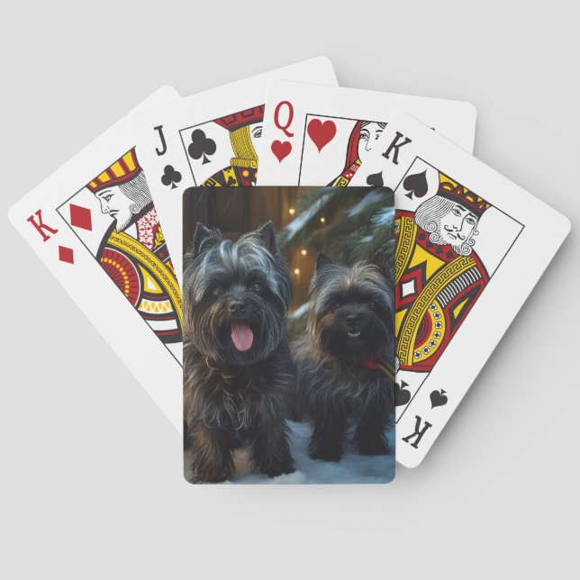 Affenpinscher Snowy Sleigh Ride Juldekretet Casinokort (Baksidan)