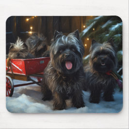 Affenpinscher Snowy Sleigh Ride Juldekretet Musmatta