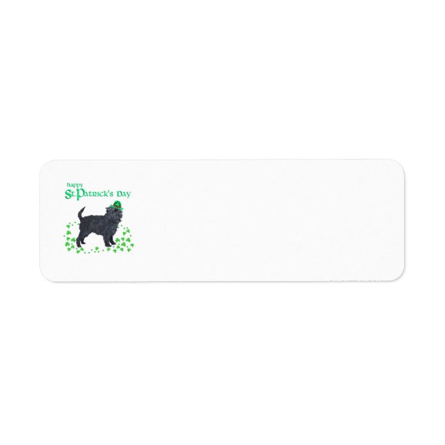 Affenpinscher St Patricks Day adressetiketter Returadress Etikett (Framsidan)