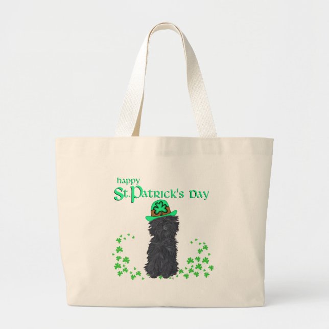 Affenpinscher St Patrick's Day Jumbo Tygkasse (Framsidan)