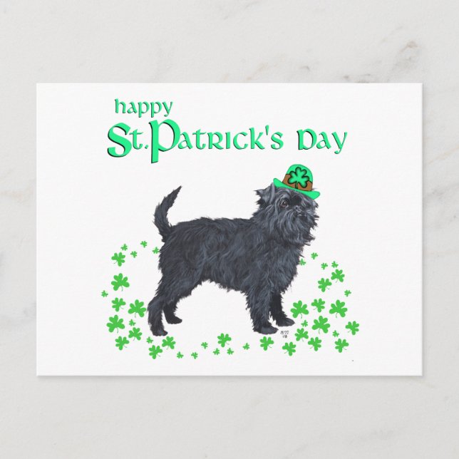Affenpinscher St Patricks Day Vykort (Framsida)