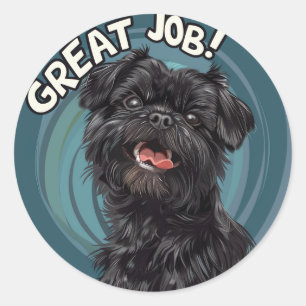Affenpinscher Stor prestation Lärare Belöning Runt Klistermärke