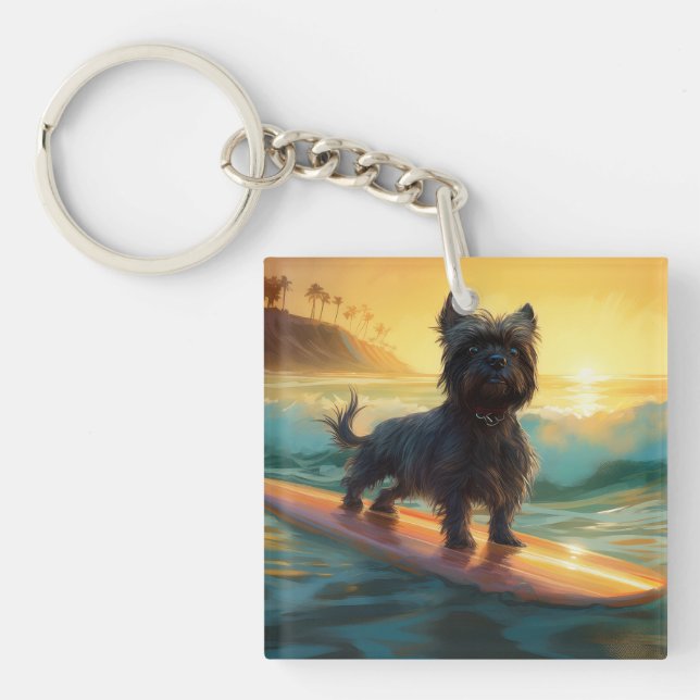 Affenpinscher Strand Surfing Målning (Framsidan)