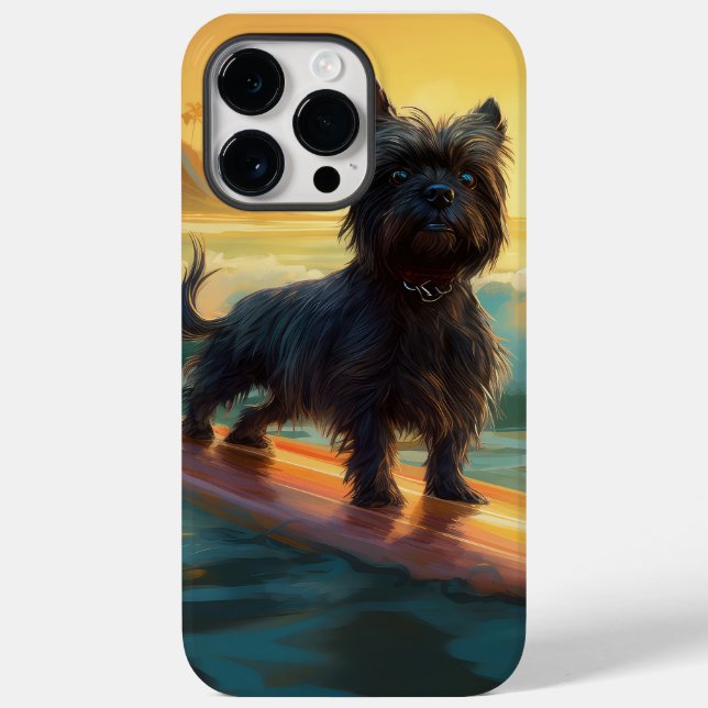 Affenpinscher Strand Surfing Målning (Baksida)