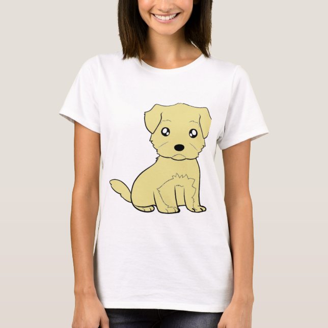 affenpinscher tecknad beige t-shirt (Framsida)