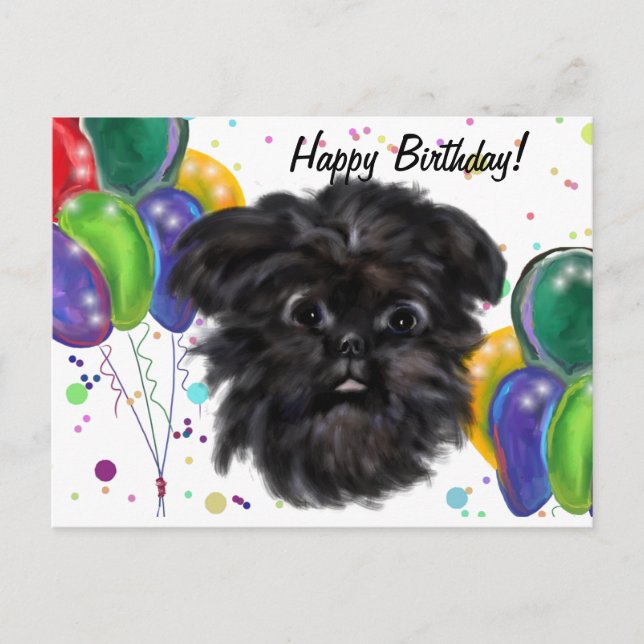 Affenpinscher  vykort (Framsida)