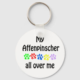 Affenpinscher Walks Design Nyckelring