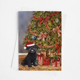 Affenpinscher Watercolor Under Julgran Kort