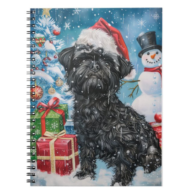 Affenpinscher Winter Wonderland jul Joy Anteckningsbok (Framsidan)