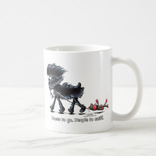 Affenpinscherställen som går kaffemugg