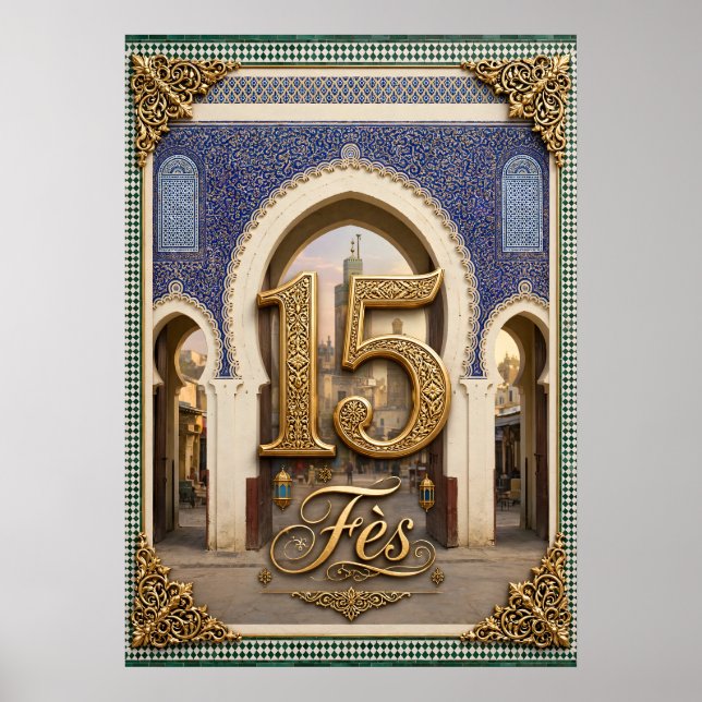 Affiche 15 Fès Maroc Poster (Framsidan)