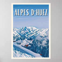 Affiche Alpe d'Huez Station de ski Poster