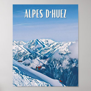 Affiche Alpe d'Huez Station de ski Poster