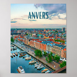 Affiche Anvers Belgique Photo Vintage Poster