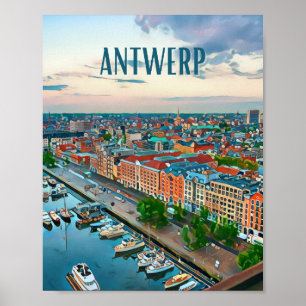 Affiche Anvers Belgique Photo Vintage Poster