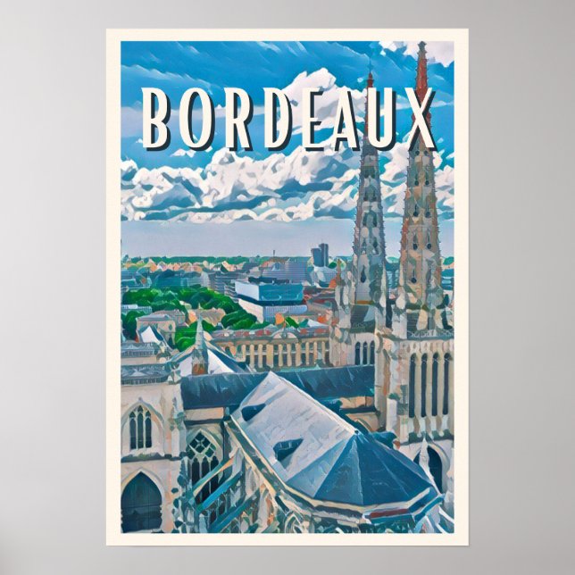 Affiche Bordeaux Photo Vintage  Poster (Framsidan)
