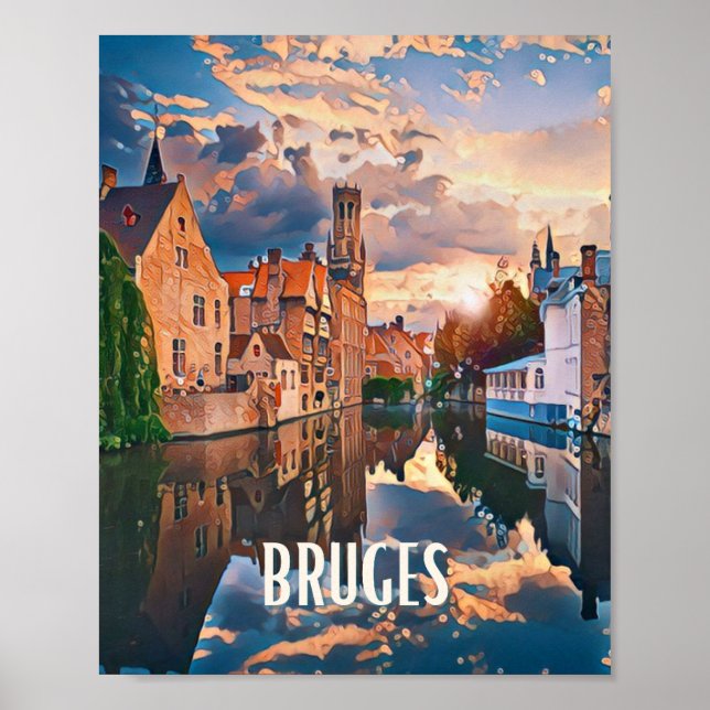 Affiche Bruges Belgique Photo Vintage Poster (Framsidan)